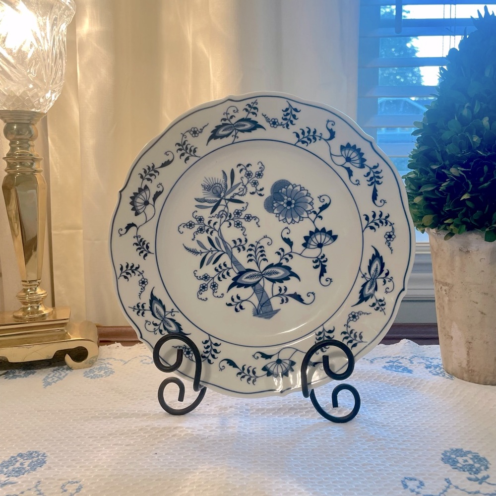 - Set of 3 Blue Danube Plates with Scalloped Edge 10 3/8”